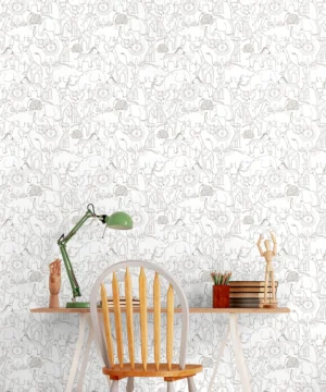 Hoopla Peekaboo Kids Animal Doodle Smoke Wallpaper