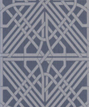 Oria Link Textured Vinyl Geometric Shades of Navy Blue Silver Glitter F8