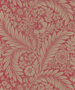 Florence Smooth Wallpaper Floral Shades of Red Beige F8