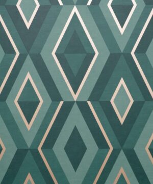 Fine Decor Shard Geometric Emerald/Gold Metallic Wallpaper