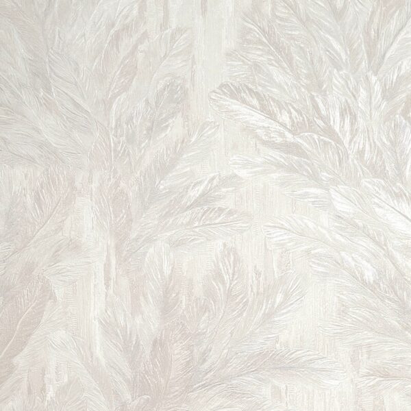 Vymura Gianni Feather Warm Ivory Metallic Wallpaper - Image 2
