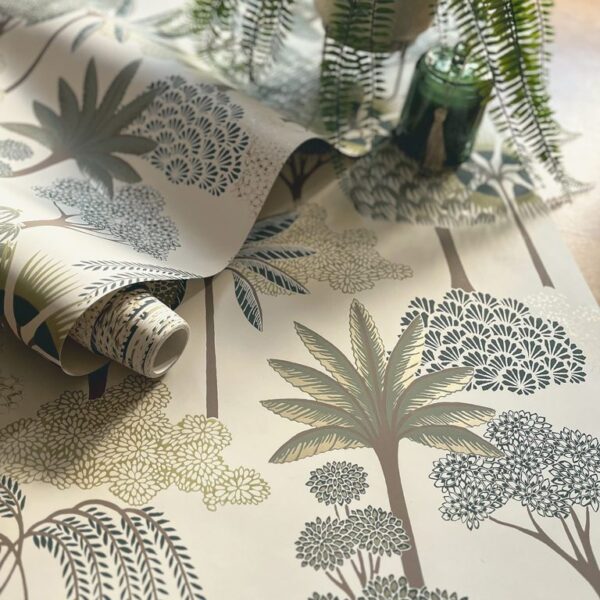 Belgravia Décor Akiko Floral Green Tree Print Wallpaper | Exotic Botanical Design - Image 4