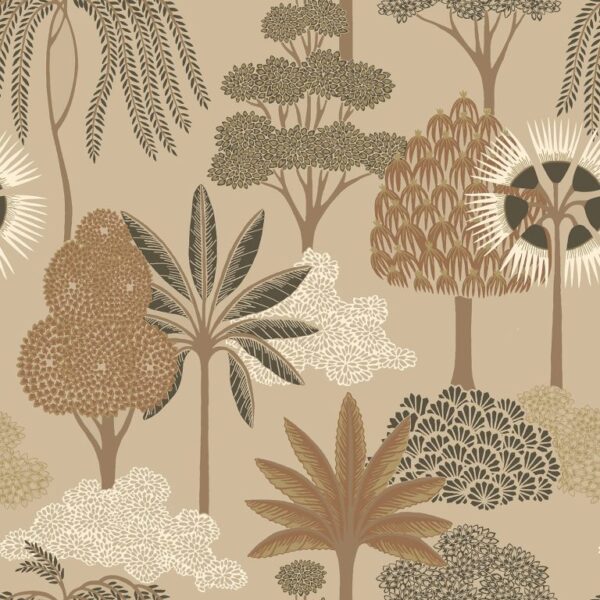 Belgravia Décor Akiko Floral Beige Tree Print Wallpaper | Exotic Botanical Design - Image 2