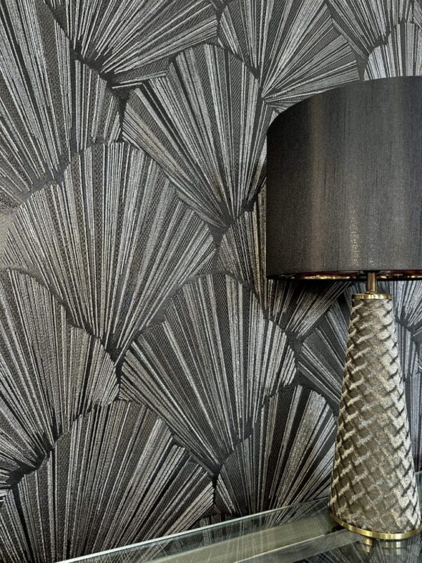 Belgravia Décor Allegra Black Metallic Glitter Wallpaper | Luxury Black Wallpaper - Image 3