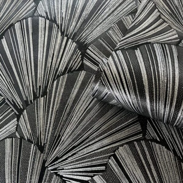 Belgravia Décor Allegra Black Metallic Glitter Wallpaper | Luxury Black Wallpaper