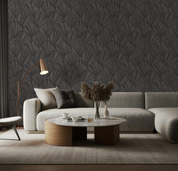 Belgravia Décor Allegra Black Metallic Glitter Wallpaper | Luxury Black Wallpaper - Image 4