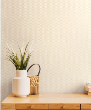 Hoopla Tiny Ogee Parchment Wallpaper | Subtle Geometric Design