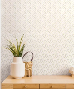 Hoopla Dotty Vine Stone Wallpaper | Subtle Botanical Design