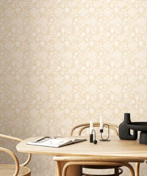 Hoopla Evelyn Trail Putty Wallpaper | Elegant Floral Design