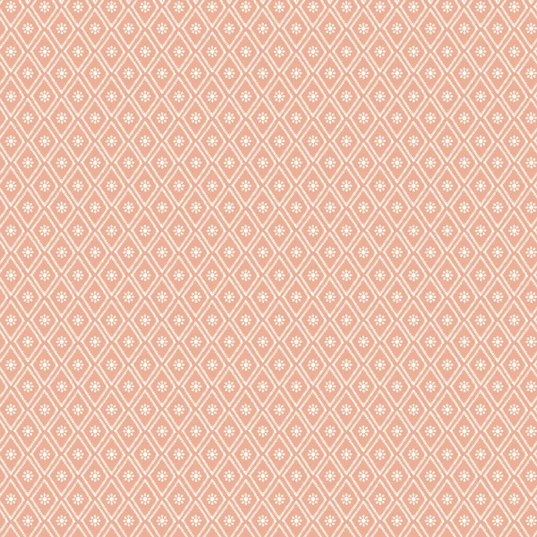 Hoopla Ditsy Diamond Salmon Wallpaper | Geometric Floral Design - Image 2