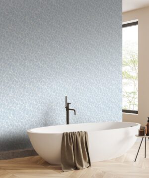 Hoopla Zebra Leaf Wedgewood Wallpaper | Elegant Leaf Design