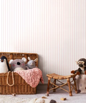 Hoopla Scallop Stripe Rose Wallpaper | Classic Pink Stripe Design