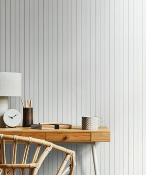 Hoopla Scallop Stripe Petrol Wallpaper | Elegant Blue Stripe Design
