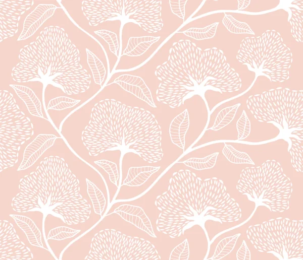 Hoopla Dash Trail Rose Blush Wallpaper | Modern Floral Design - Image 2