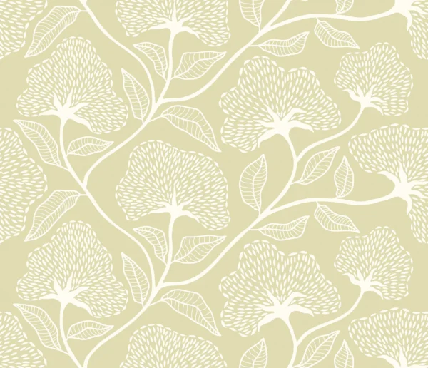 Hoopla Dash Trail Pear Wallpaper | Modern Green Floral Design - Image 2