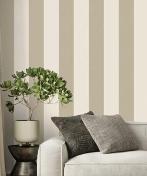 Fine Décor Distinctive Stripe Natural Wallpaper | Classic Stripe Design