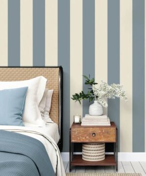 Fine Decor Distinctive Stripe Blue Wallpaper | Classic Stripe Design