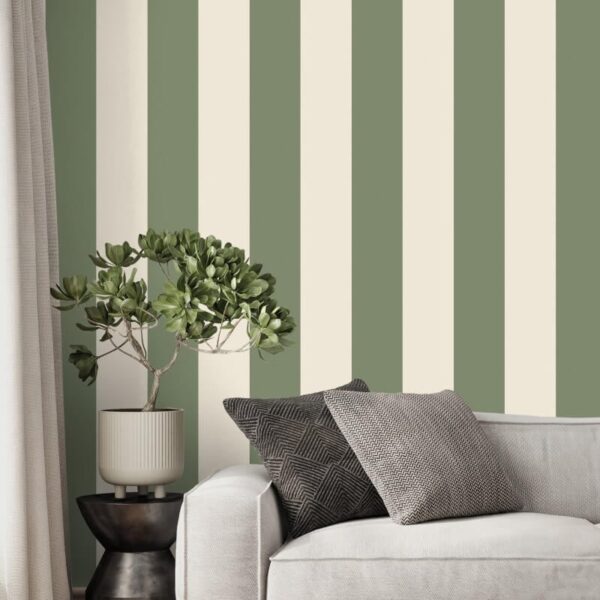 Fine Decor Distinctive Stripe Green Wallpaper | Classic Stripe Design - Image 2