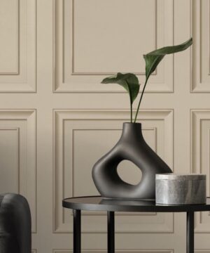 Fine Decor Distinctive Square Panel Natural Wallpaper | Classic Panel Design