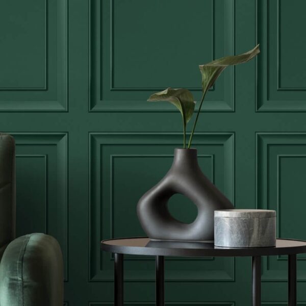 Fine Decor Distinctive Square Panel Emerald Wallpaper | Classic Panel Design - Image 5