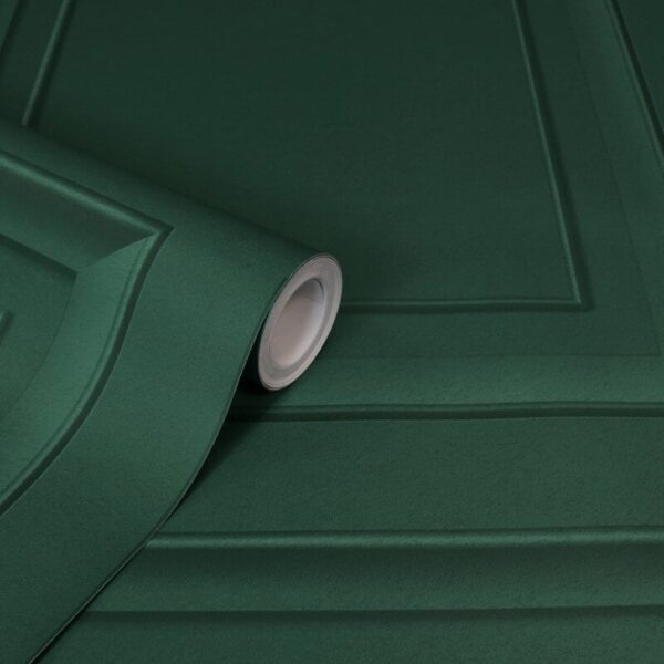 Fine Decor Distinctive Square Panel Emerald Wallpaper | Classic Panel Design - Image 4