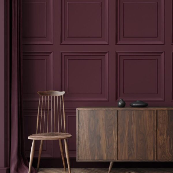 Fine Decor Distinctive Square Panel Mulberry Wallpaper | Classic Panel Design