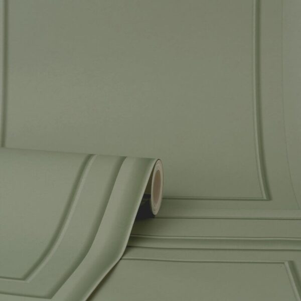 Fine Decor Distinctive Square Panel Sage Wallpaper | Classic Panel Design - Image 3