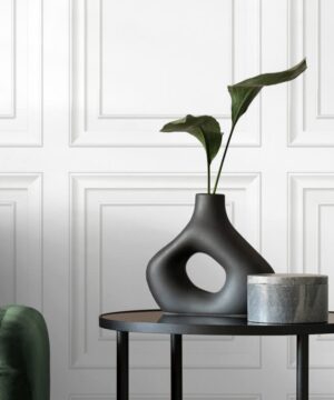 Fine Decor Distinctive Square Panel White Wallpaper | Classic Panel Design