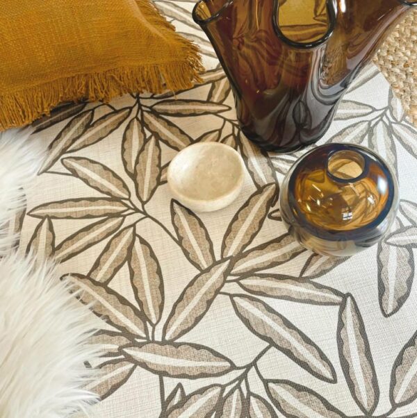 Belgravia Decor Grasscloth Leaf Cream Wallpaper | Textured Italian Vinyl with Modern Organic Style - Image 2