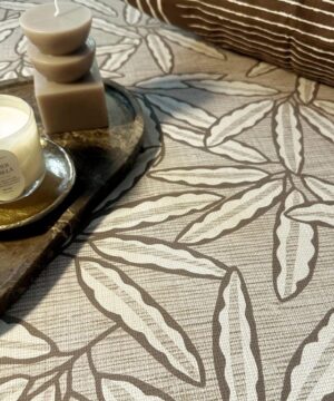 Belgravia Decor Grasscloth Leaf Beige Wallpaper | Textured Italian Vinyl with Natural Leaf Design
