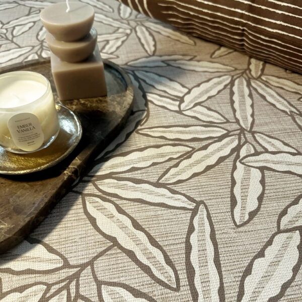 Belgravia Decor Grasscloth Leaf Beige Wallpaper | Textured Italian Vinyl with Natural Leaf Design