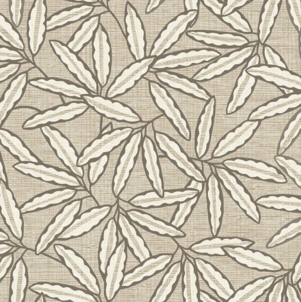 Belgravia Decor Grasscloth Leaf Beige Wallpaper | Textured Italian Vinyl with Natural Leaf Design - Image 4