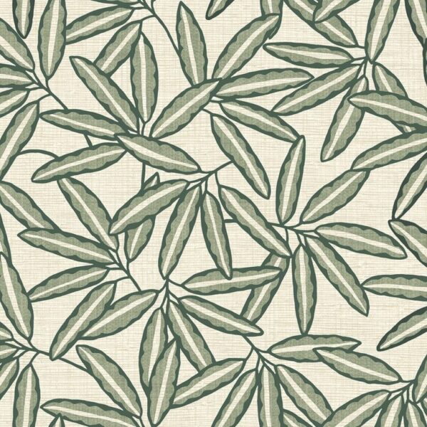 Belgravia Decor Grasscloth Leaf Sage Wallpaper | Textured Italian Vinyl in Natural Green Tones - Image 2