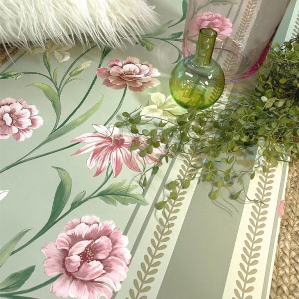 Belgravia Decor Raya Sage Pink Wallpaper | Bridgerton Inspired Floral Elegance with Hand Painted Detail - Image 4