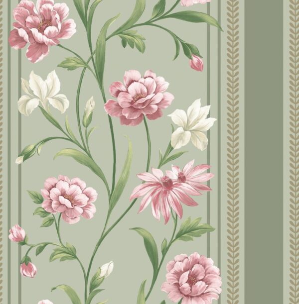 Belgravia Decor Raya Sage Pink Wallpaper | Bridgerton Inspired Floral Elegance with Hand Painted Detail - Image 3