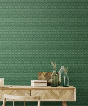 Hoopla Mini Leaf Forest Wallpaper | Bold Green Leaf Design