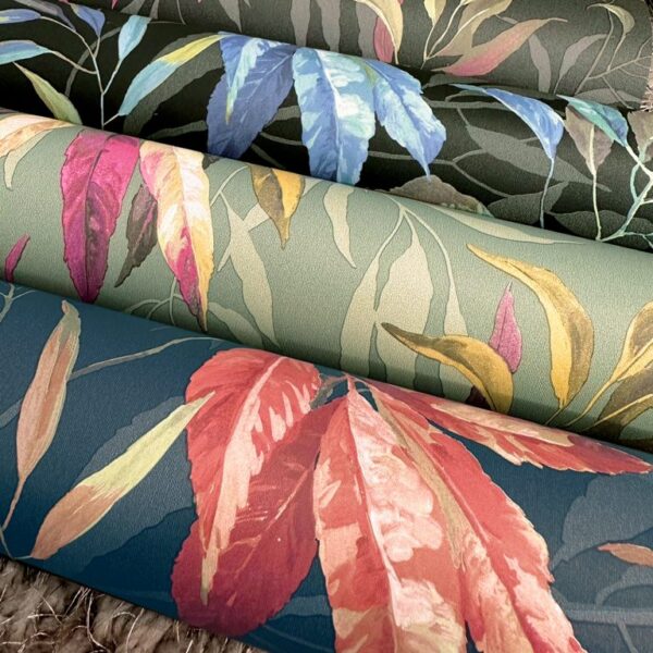 Belgravia Décor Kanata Wallpaper | Russet and Dark Blue Botanical Design - Image 2